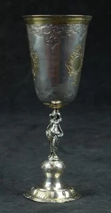 SILBER POKAL VERMEIL VERGOLDET MEISTER PUNZE BAYR AUGSBURG BESCHAUZEICHEN 1700 - Picture 1 of 17
