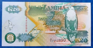 Zambia 20 Kwacha Banknote 1992 UNC - Picture 1 of 2
