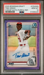 2020 Bowman Chrome Draft Tink Hence 1st Purple Refractor Auto • 168/250 • PSA 10 - Picture 1 of 3