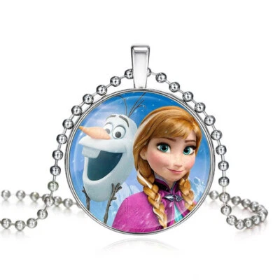 Princess Round Pendent Necklace, Elsa, Anna, Mulan, Ariel and More - Image 1 of 4