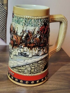 Vintage Budweiser Holiday Stein - Clydesdales 1988 - Picture 1 of 5