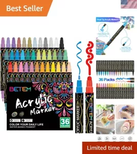 Gift-Worthy 36-Color Acrylic Paint Pens with Dual Tips for Creative Projects - Picture 1 of 9