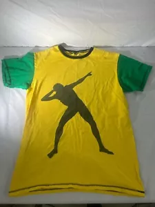 Vintage Rare Usain Bolt .. Jamaican Olympian .. Ringer T Shirt w Signature.. Med - Picture 1 of 6
