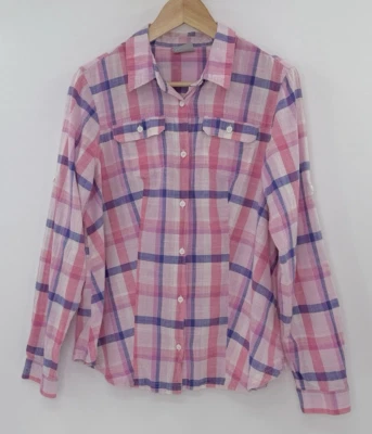 Рубашка Columbia хлопковая клетчатая на пуговицах с закругленными рукавами размер L вестерн для улицы - Изображение 1 из 4