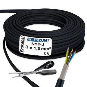 (1,58€/m) NYY-J 3x1,5 mm² - Erdkabel Starkstromkabel - Meterware - Wunschlänge - Bild 1 von 3