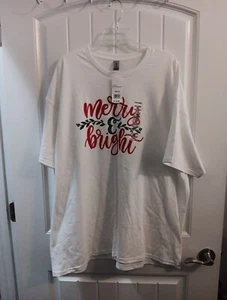 Feliz y Brillante Navidad Camiseta Unisex Vacaciones Camiseta 3X  - Imagen 1 de 7
