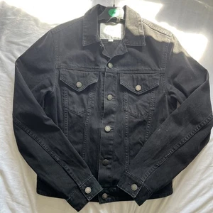Cheap Monday mens black denim jacket button pockets button up - Picture 1 of 6