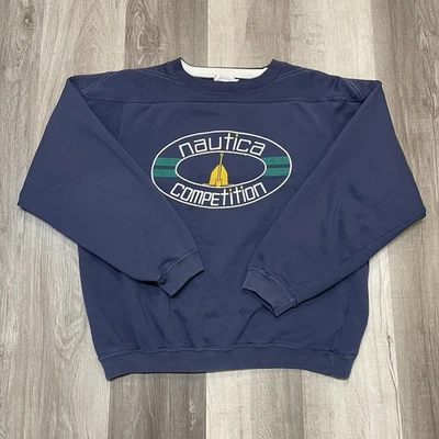 Sudadera De Colección Nautica Competición Vela Cuello Redondo Años 90 Para Hombre M/L Logo Grande Foto 1 de 4