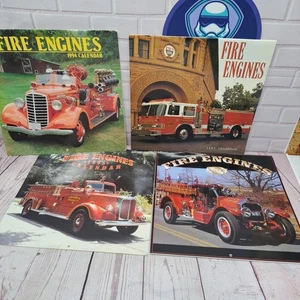 Menge 4, 90er Feuerwehrfahrzeuge Feuerwehrauto Kalender, groß 12"X12" Größe Gloosy Bilder - Bild 1 von 8