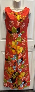 Vintage Reef Made in Hawaii Dress Hawaiian Midi Floral S/M - Picture 1 of 9