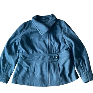 Attention Black Wool Blend Peacoat Women's Large Jacket - Picture 1 of 8