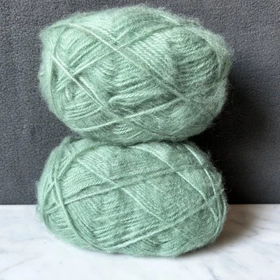Unger Fluffy Worsted Acrylic Yarn - 2 Skeins Color Sage #424 Made in France - Image 1 of 3