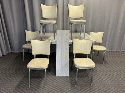 JUEGO SILLAS MESA COMEDOR FORMICA VINTAGE mediados de siglo cocina moderna retro cromada Foto 1 de 4