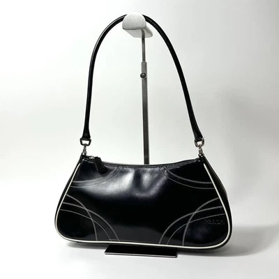 Prada Archive One Shoulder Bag Black Leather Vintage Authentic - Image 1 of 4