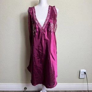 Delta Burke Collection NWT Nightgown Size 3X Burgundy Lace Floral Embroidery - Picture 1 of 10