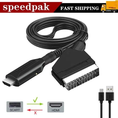 SCART To HDMI Converter Audio Video Adapter For HDTV Sky Box STB Plug HD TV DVD - Bild 1 von 4