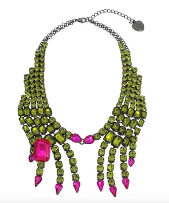 Betsey Johnson HALLOWEEN Manos Brujas VERDE Y ROSA Babero Distintivo Collar Nuevo con Etiquetas Foto 1 de 4