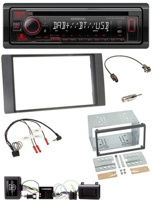 Kenwood Lenkrad CD USB Bluetooth DAB Autoradio für Ford Kuga 2008-2012 anthrazit - Bild 1 von 4