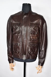 Replay Herren Biker Lamm Lederjacke braun Gr. L - Bild 1 von 14