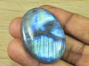 30X41X6MM Natural Labradorite Oval Crystal Cabochon Loose Gemstone 75Cts. - Picture 1 of 9