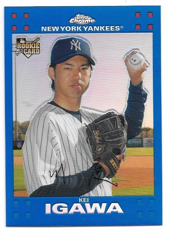 KEI IGAWA ROOKIE BLUE REFRACTOR 2007 TOPPS CHROME 322 NEW YORK YANKEES SP - Image 1 of 1