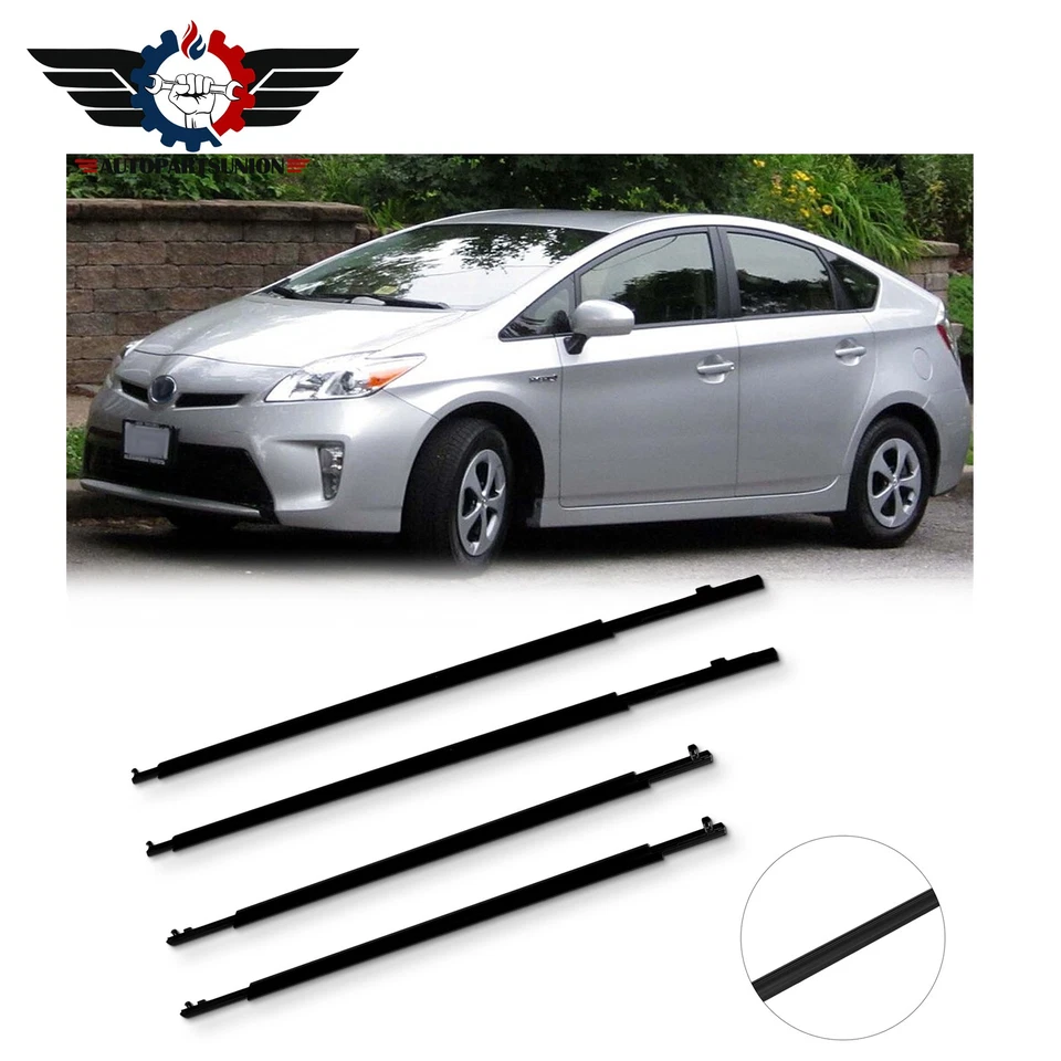 Moldura de cinturón de ventana de puerta con sello de resistencia a la intemperie para Toyota Prius 10-15 4x delantero trasero Foto 1 de 4