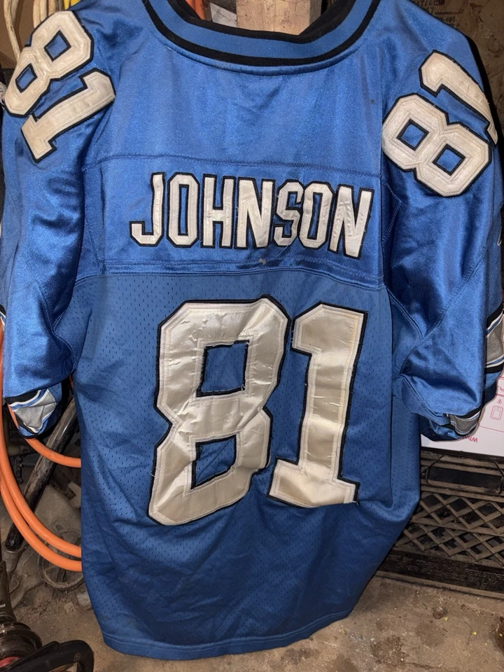 VINTAGE CALVIN JOHNSON REEBOK Lions JERSEY - Image 1 of 3