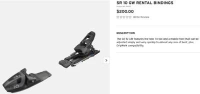 Fijaciones de esquí Tyrolia SR 10 GW alquiler adulto alpino descenso tamaño ajustable Foto 1 de 4