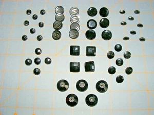 51 Vintage & Antique Black Glass Buttons, Assorted Styles 5/16"-5/8" - Picture 1 of 10