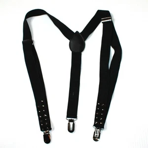 Girl's Black Suspenders with Stud Embellishments One Size - Picture 1 of 2