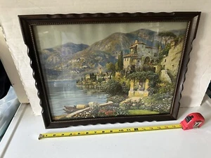 Magnificent Vintage Alois Arnegger Framed Lithograph Italian Coast Amalfi Italy - Picture 1 of 8