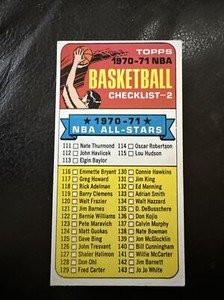 1072* 1970-71 Topps # 101 Unmarked Checklist EX Free Shipping
