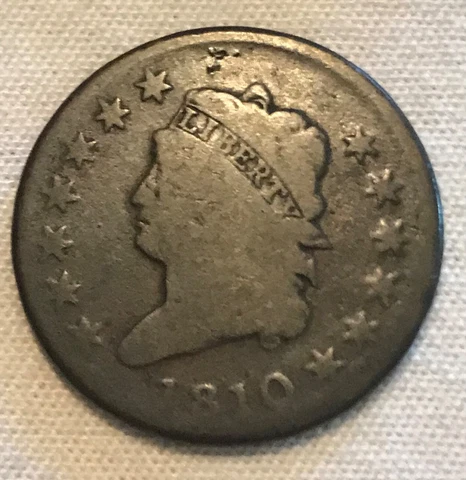 1810 classic head Large cent ,  Nice original  G /Vg, scarce Cover