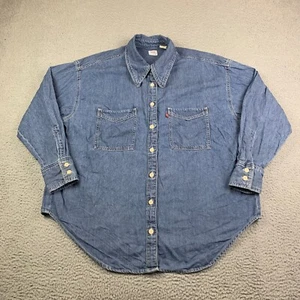 Levi’s Jadon Oversized Denim Shirt Womens Large Blue Denim Relaxed Fit Overshirt - Picture 1 of 11