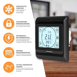 Raumthermostat Digital Thermostat Heizungsregler Touchscreen Fußbodenheizung - Bild 1 von 12