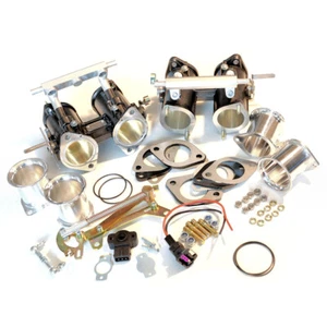 Throttle Bodies Injection x2 set 45mm TPS linkage DCOE/DHLA Weber/Dellorto/Solex - Picture 1 of 4
