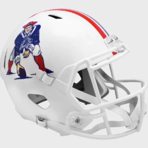 New England Patriots Full Size 1982 to 1989 Speed Replica Throwback Helmet - NFL Cover