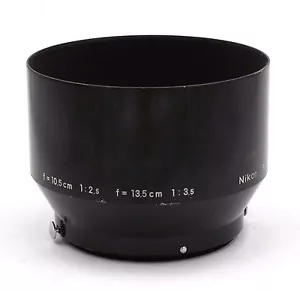 Nikon F Metal Hood (pre-HS-4 model) for 10.5cm f/2.5 & 13.5cm f/3.5 Lenses - Picture 1 of 2