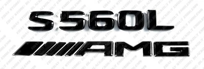 Gloss Black Emblems Trunk for Mercedes-Benz S560L AMG W140 W220 W221 W222 W223 - Image 1 of 4