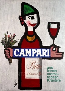 Bitter Campari Italian Drinks Herbs Liquor Advertising Giclee Canvas Print 29x40 - Picture 1 of 3
