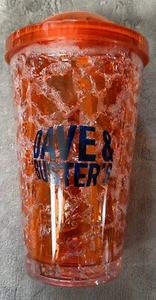 Dave And Buster's Orange 6" Tall Cold Tumbler With Straw - New With Sticker - Picture 1 of 5