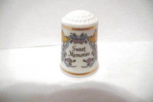 THIMBLE FBC FRANKLIN MINT 'VICTORIAN KEEPSAKE..' "SWEET MEMORIES" W/BIRDS & FLOW - Picture 1 of 5