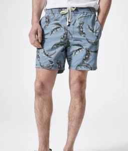 Mens size XL Light blue Leaf print casual SHORTS Cotton Target NEW 7916 - Picture 1 of 3