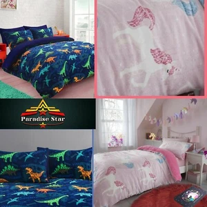 Teddy Fleece Cosy Kids Bedding Duvet Set Childrens Quilt Cover Single Double - Picture 1 of 22