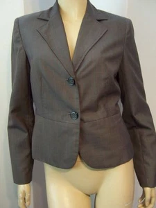 JONES WEAR Gray Dark Pink Pinstriped Tailored Chic Blazer Jacket 8 - Picture 1 of 3