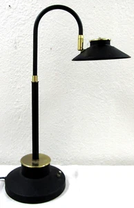 Modern Art Deco Style Black Metal with Brass LED Desk Table Lamp - Picture 1 of 7