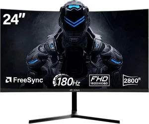 CRUA 24 Inch 180Hzcurved Gaming Monitor FHD 1080P Frameless Design AMD Freesy... - Picture 1 of 12