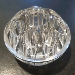 Vintage GLASS FLOWER FROG 9 Hole Dome Disc 3" (8cmW) Unmarked - Vase Float Bowl - Picture 1 of 4