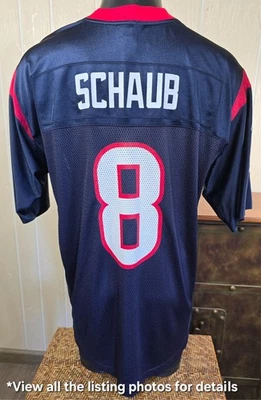 Camiseta de fútbol auténtica Reebok Matt Schaub #8 de los Houston Texans talla L Foto 1 de 4
