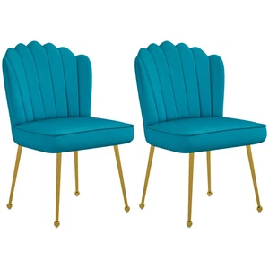 Accent Chair Velvet Shell Gold Legs Lounge Bedroom Armchair Padded Seat Blue - Picture 1 of 12